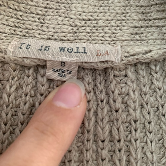 It is Well Easy Cardigan Taupe size S - Picture 3 of 8